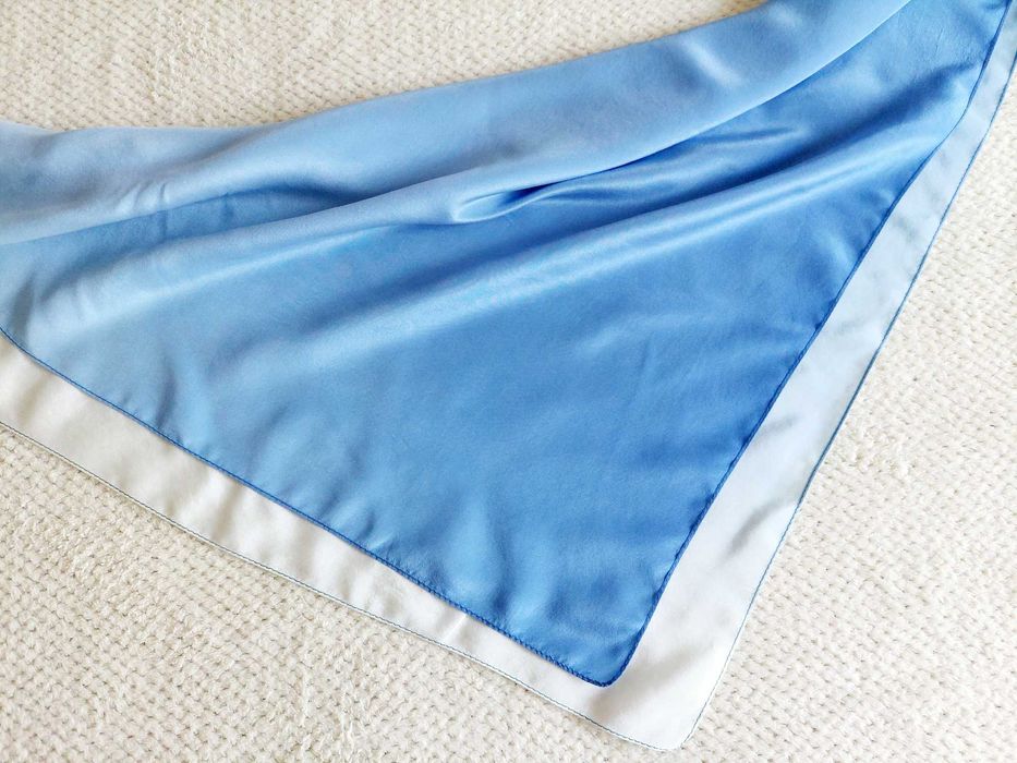 Milanówek? Elegancka Duża Apaszka Naturalny Jedwab100% SILK Lata 90-te