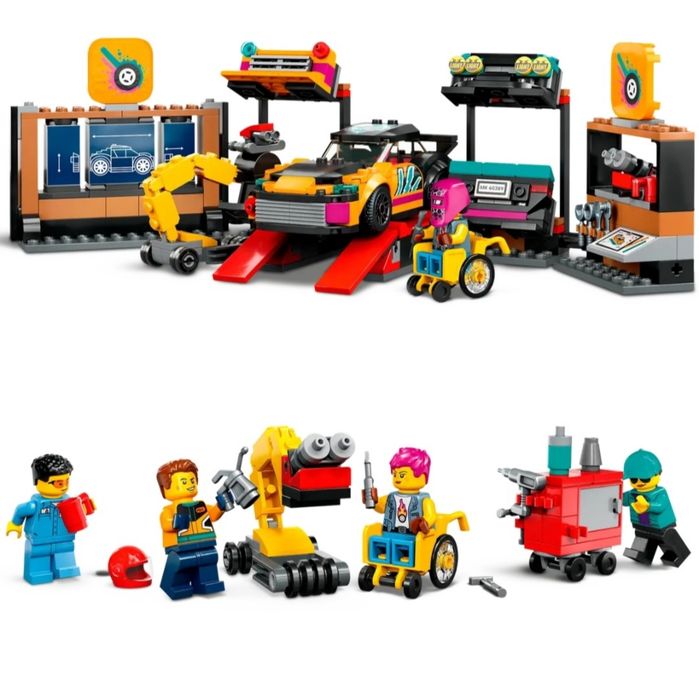 Конструктор з машинами лего сіті тюнінг ательє 60389 lego city гараж