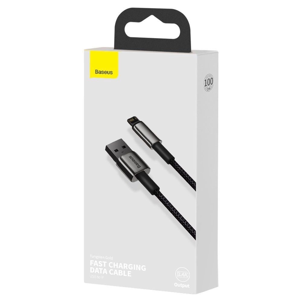Baseus Tungsten Kabel Usb - Lightning 2,4 A 1 M Czarny (Calwj-01)