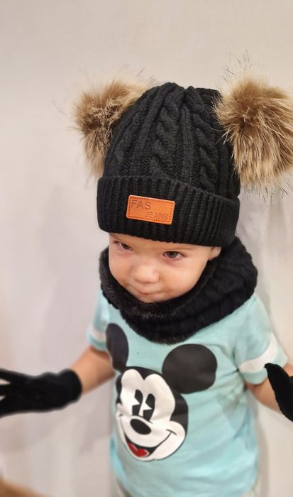 Komplet czapka komin rękawiczki 1-2 latka