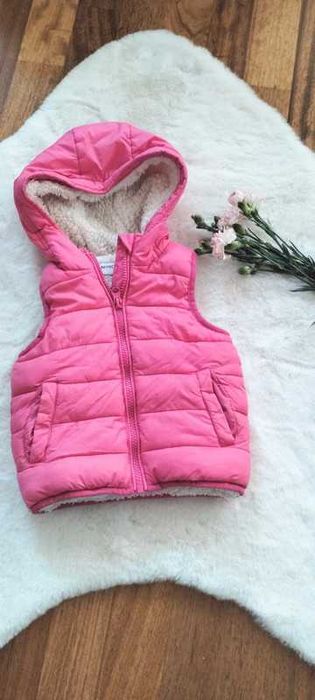 Różowy bezrękawnik z polarem Minoti r. 80 cm 12 msc