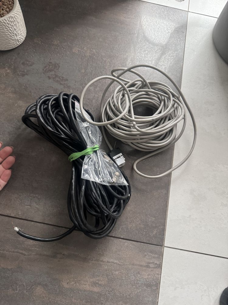 Kabel przewód antenowy koncentryczny wtyk F do anteny satelitarnej