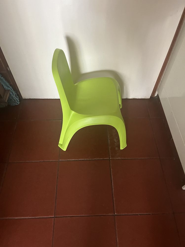 Dziecięce krzesło ogrodowe zielone neonowe plastikowe małe mini