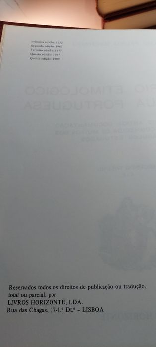 Dicionário Etimológico da Língua Portuguesa (5 Volumes)