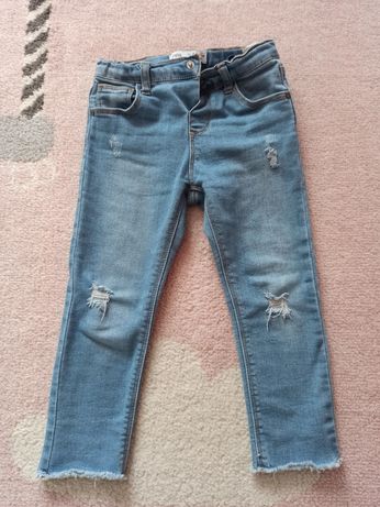 Piękne jeansy z zary w rozmiarze 104