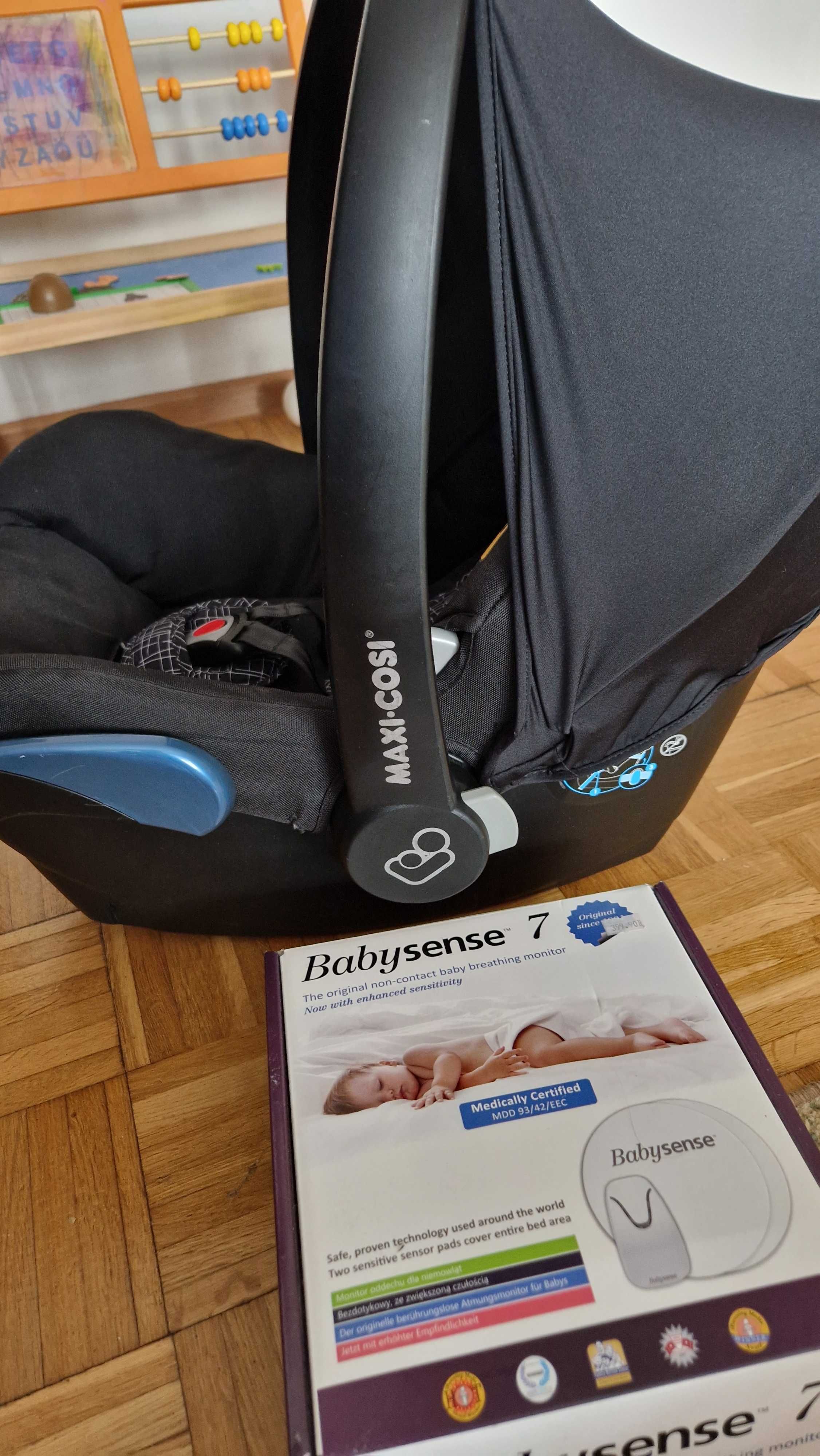 Fotelik 0-13 maxi cosi i monitor oddechu baby sense 7