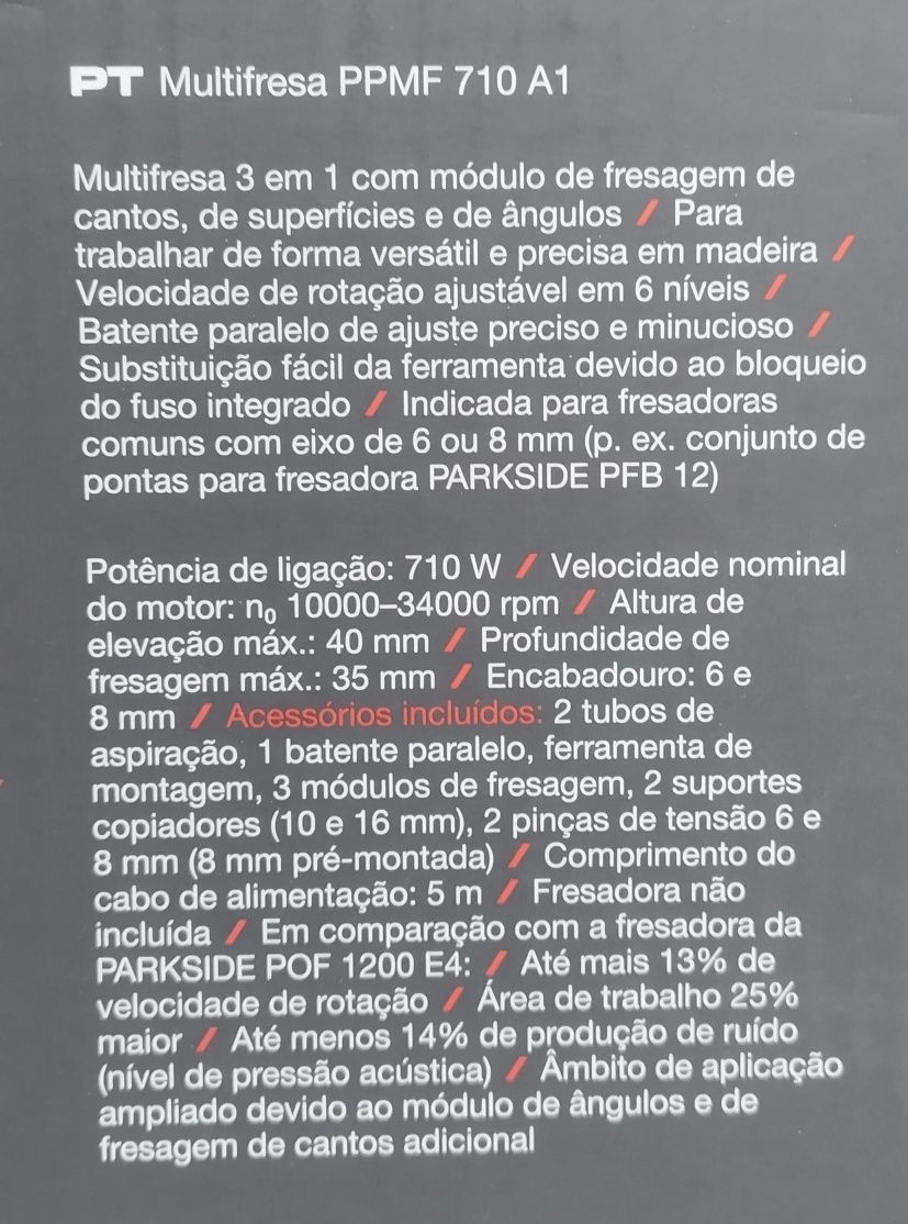Fresadora/Multifresa 3 em 1 Parkside Performance
