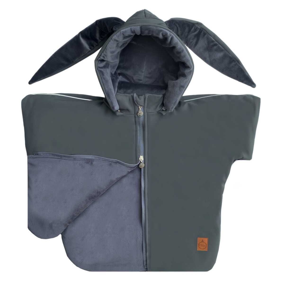 Ponczo samochodowe FiGa Softshell KRÓLIK Grafit PREMIUM rozmiar S