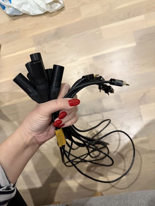 8 szt. Profesjonalny kabel mikrofonowy Jack Stereo XLR męski