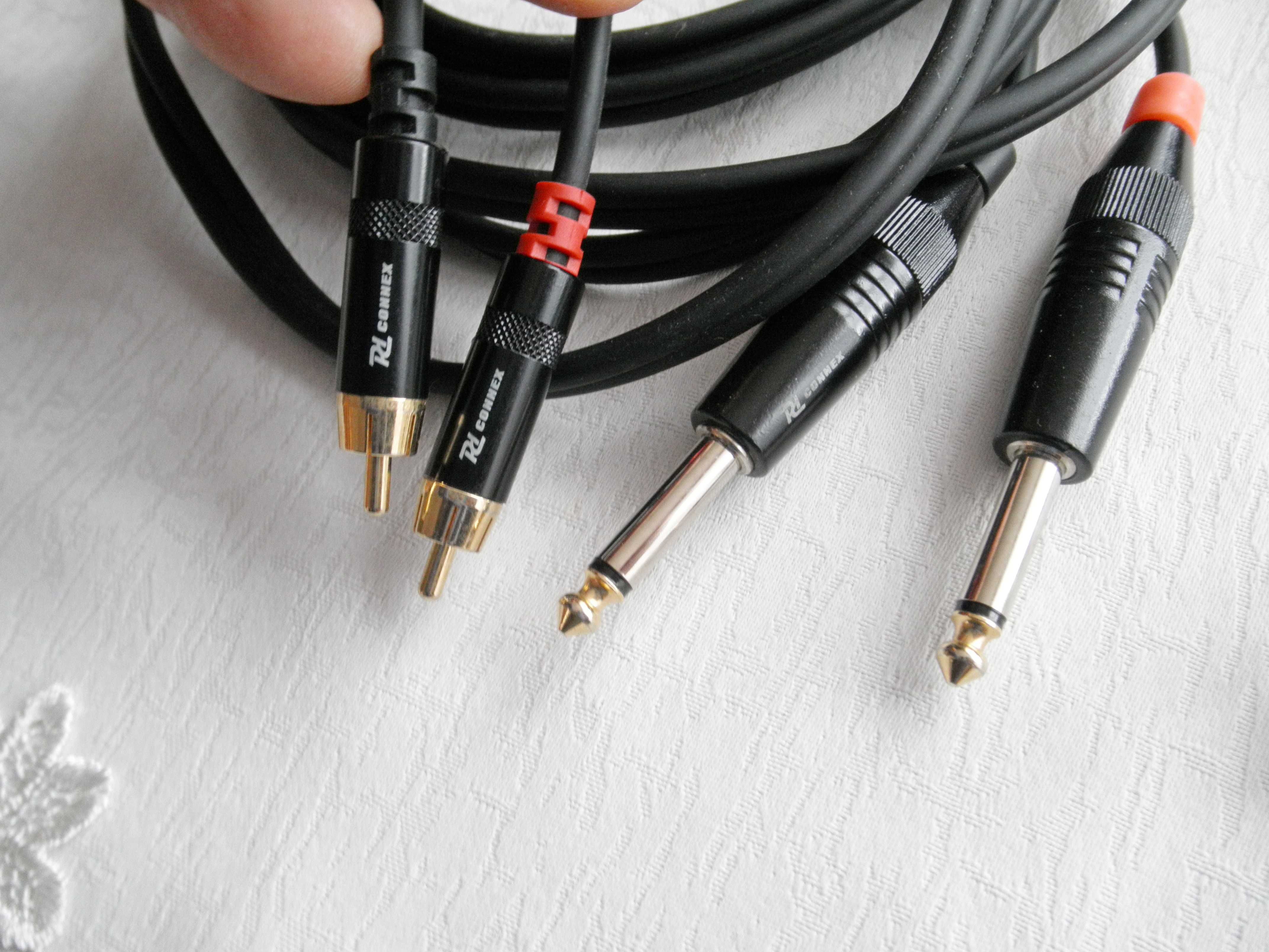 Kabel Rh CONNEX – 2x Jack 6,3 – 2x RCA - 3m. Przewód sygnałowy .