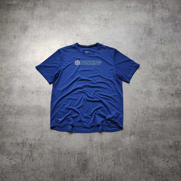 MĘSKA Koszulka Sportowa PREMIUM Granat Running Nike Dri-Fit Active
