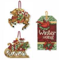 Набори для вишивання dimensions reindeer, sleigh, winter song ornament