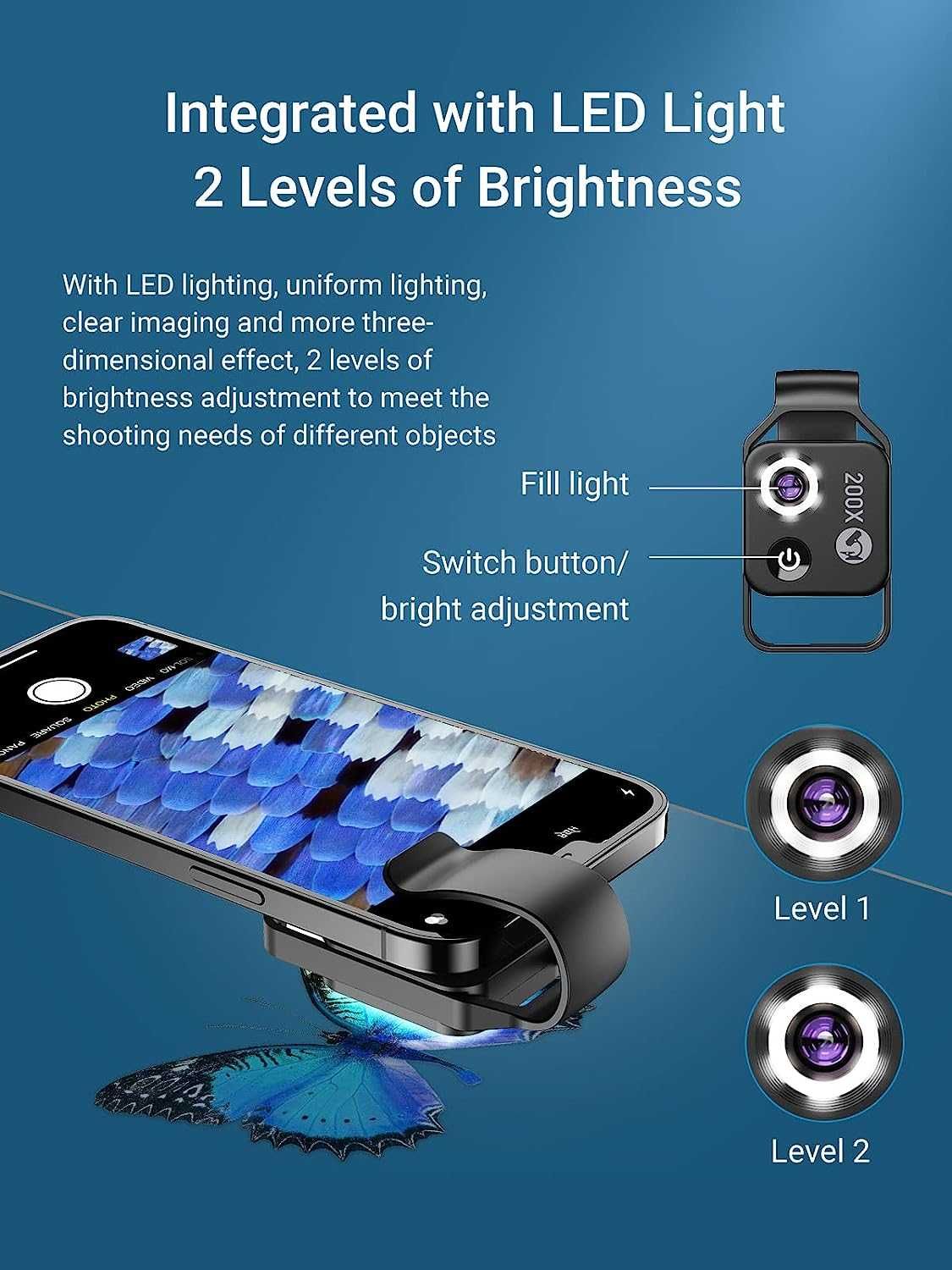 Obiektyw/mikroskop  do smartfona Apexel 200x