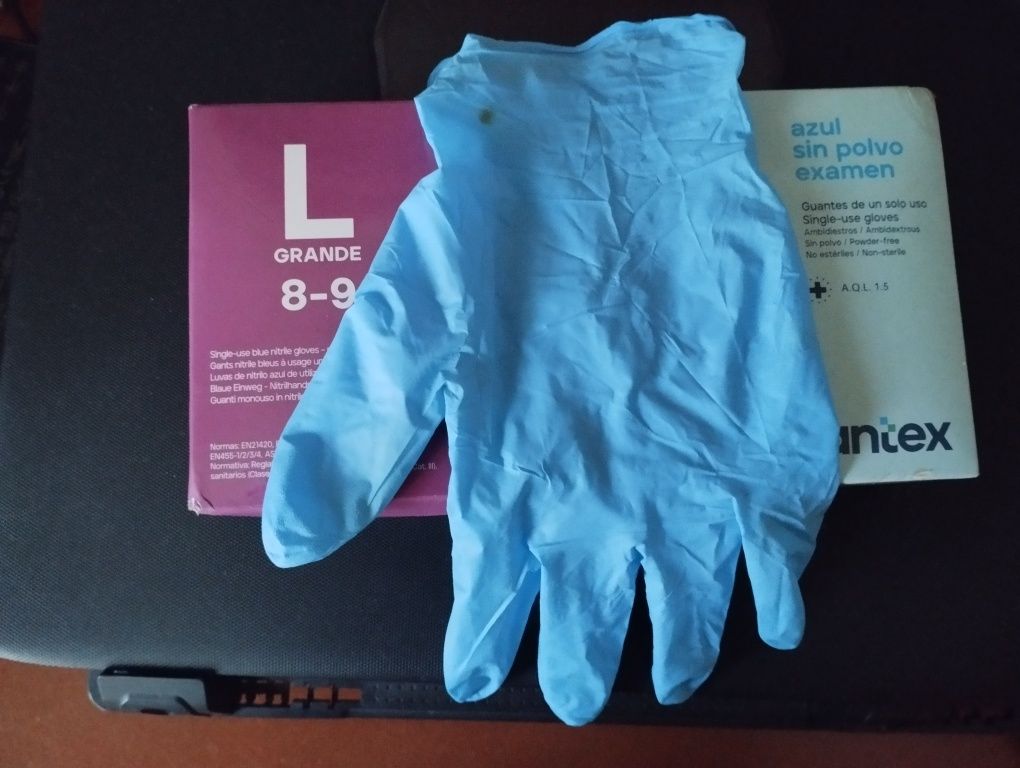 Luvas de nitrilo caixa 100 unidades