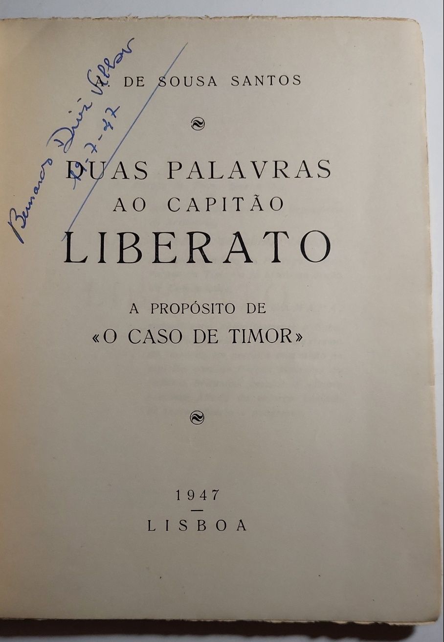 Duas Palavras ao Capitão Liberato "O Caso de Timor" (1947)