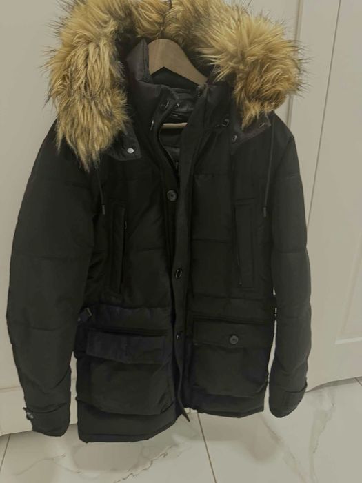 Kurtka zimowa (parka) męska czarna Zara Men