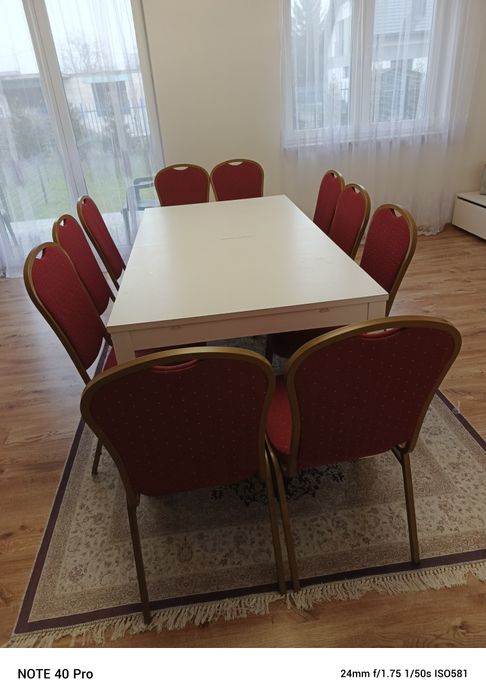 Stół razem z 10 krzesłami
