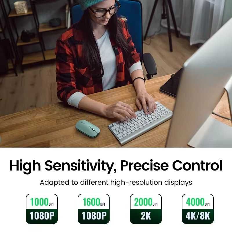 Миша Ugreen MU001 Portable Wireless Black/Green/Gray (UGR-90372)