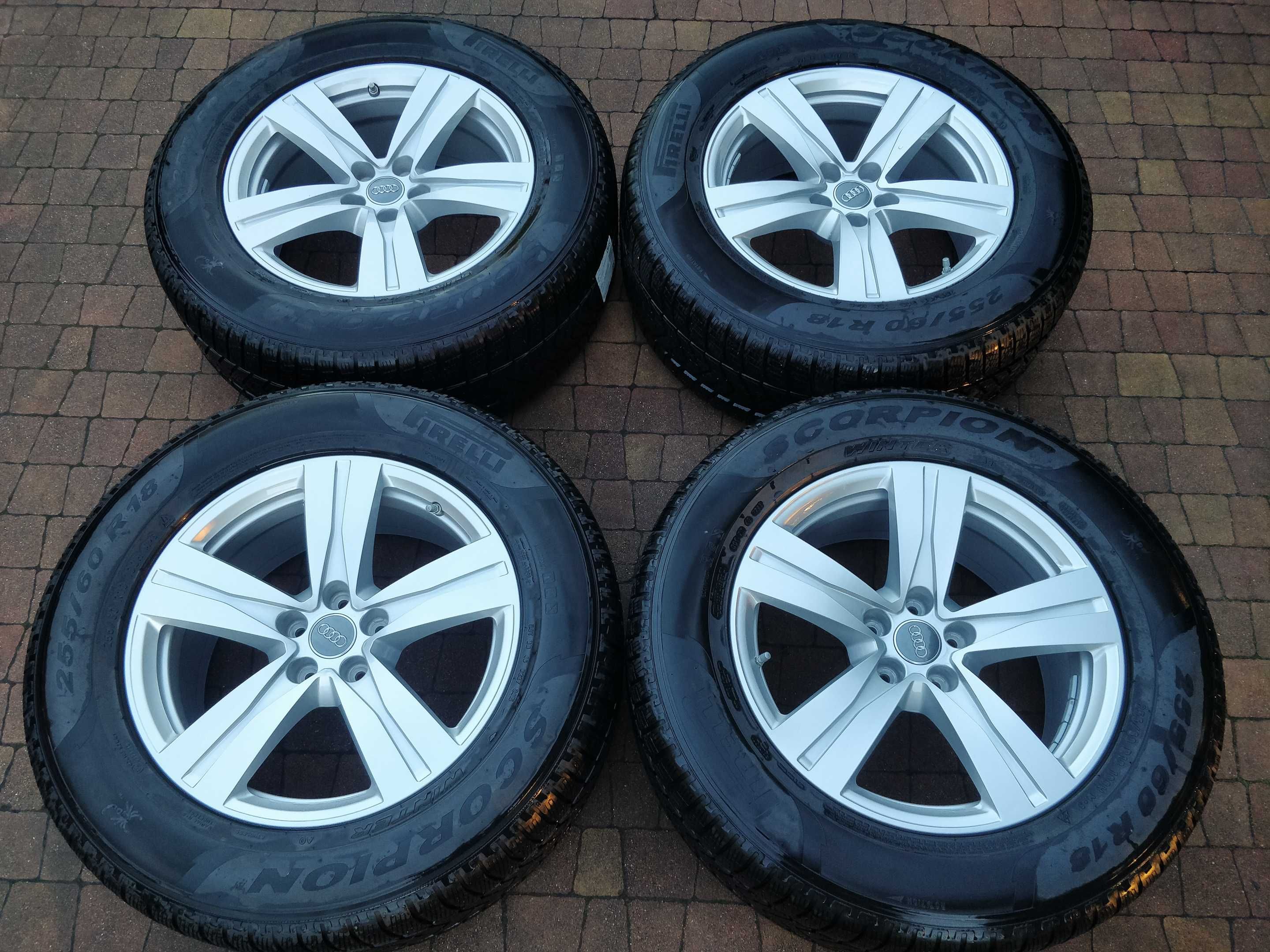 3493. Koła zimowe Audi Q7 4M0 oryginalne 5x112 ET25 255/60/18 Pirelli