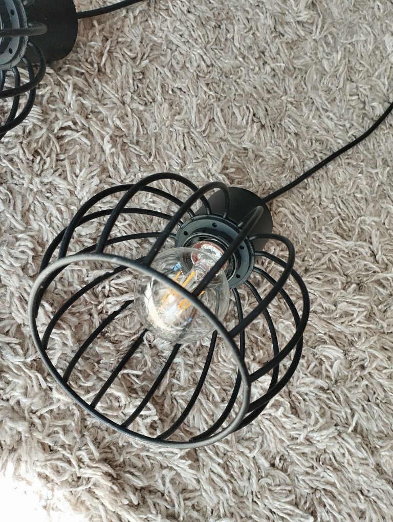 Lampa czarna wisząca potrójna