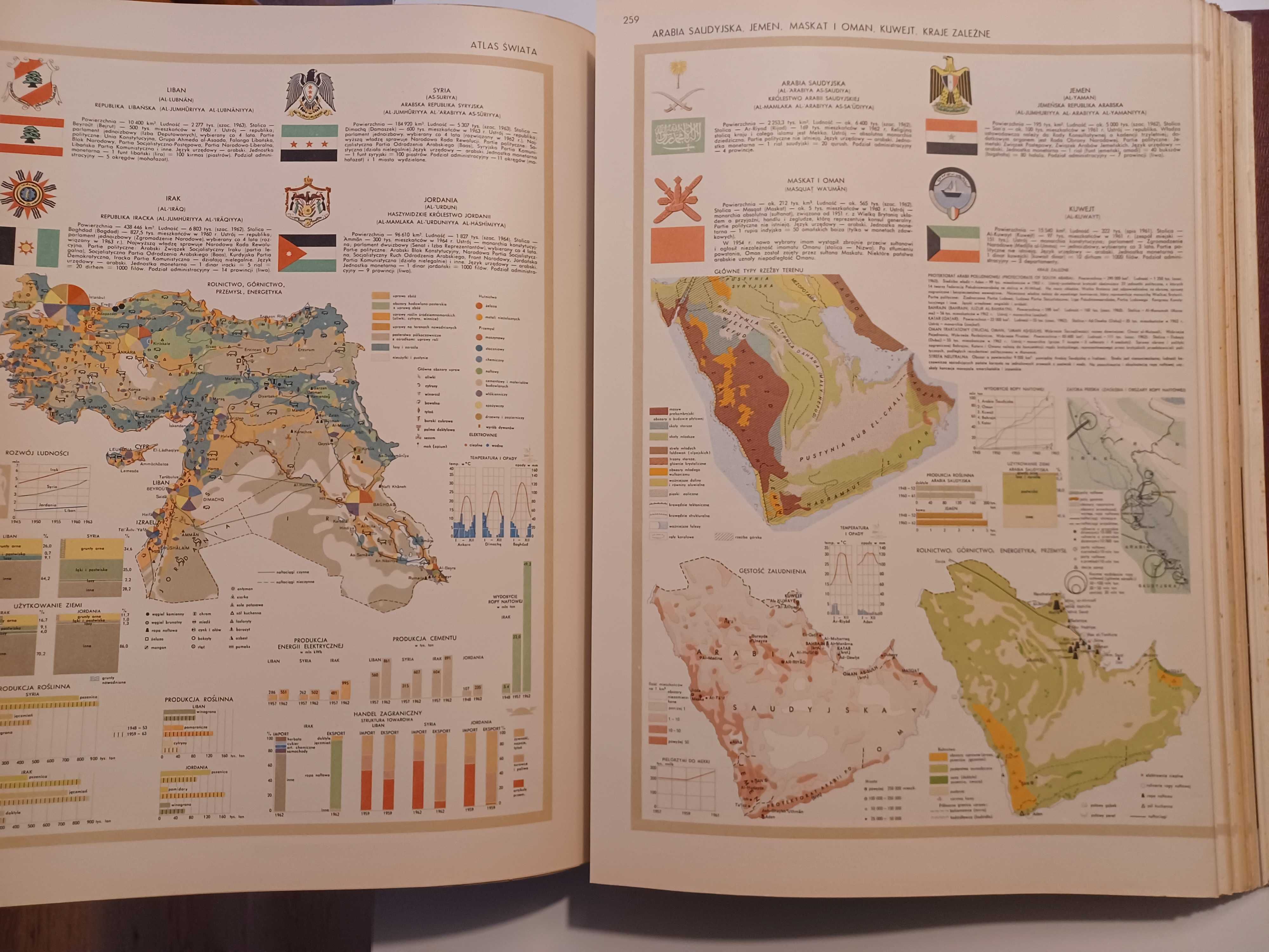 Atlas Świata PWN - wydanie 1962 - stan bdb./kompletny