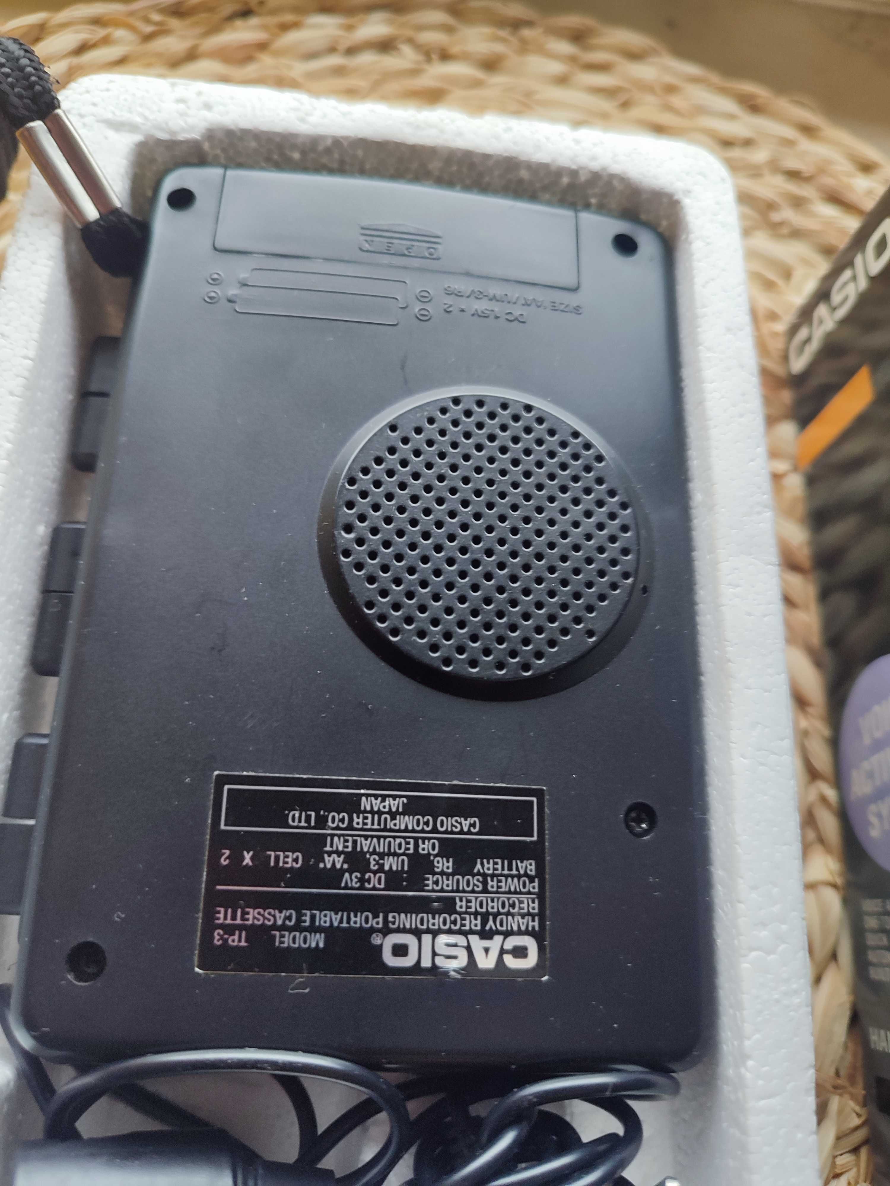 Casio tp-3 walkman vintage z funkcją dyktafonu org etui