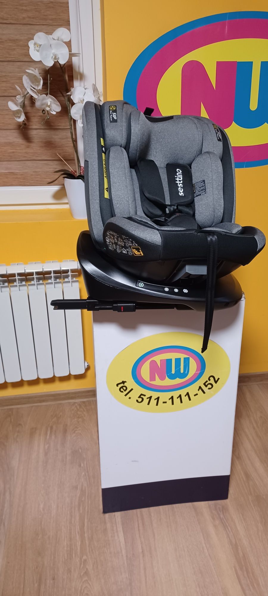 Nowy 360 obrotowy fotelik samochodowy do 150 cm