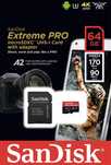 Cartão de memória MicroSD SanDisk Extreme Pro - 32/64/128/256GB (NOVO)