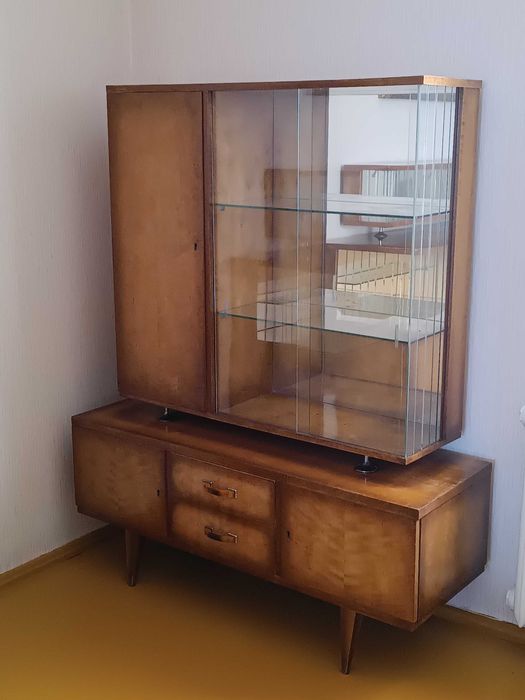 Meble Swarzędzkie - Witryna/Kredens PRL vintage – oryginał, lata 60/70