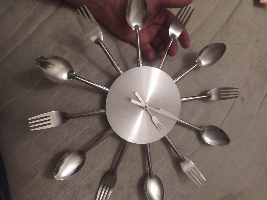 Часы настенные кварцевые кухонные Вилки-ложки