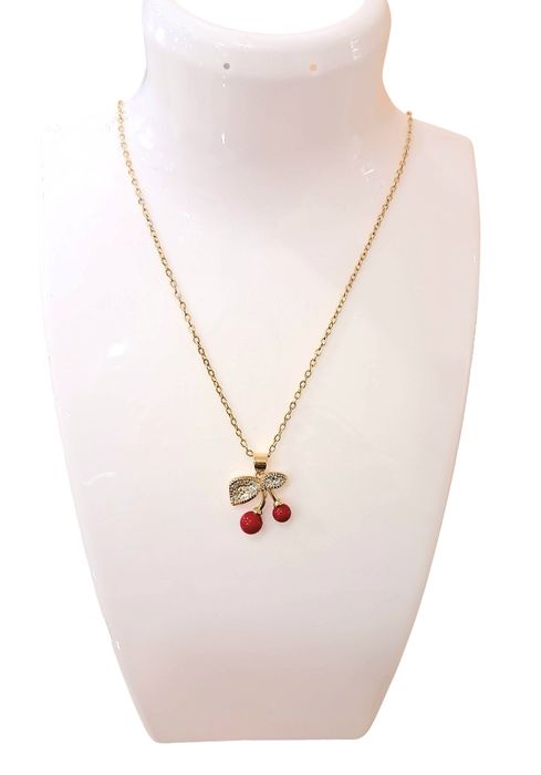 NaszyjnikNaszyjnik Złoty Zawieszka Wisienki Cyrkonie Nowy