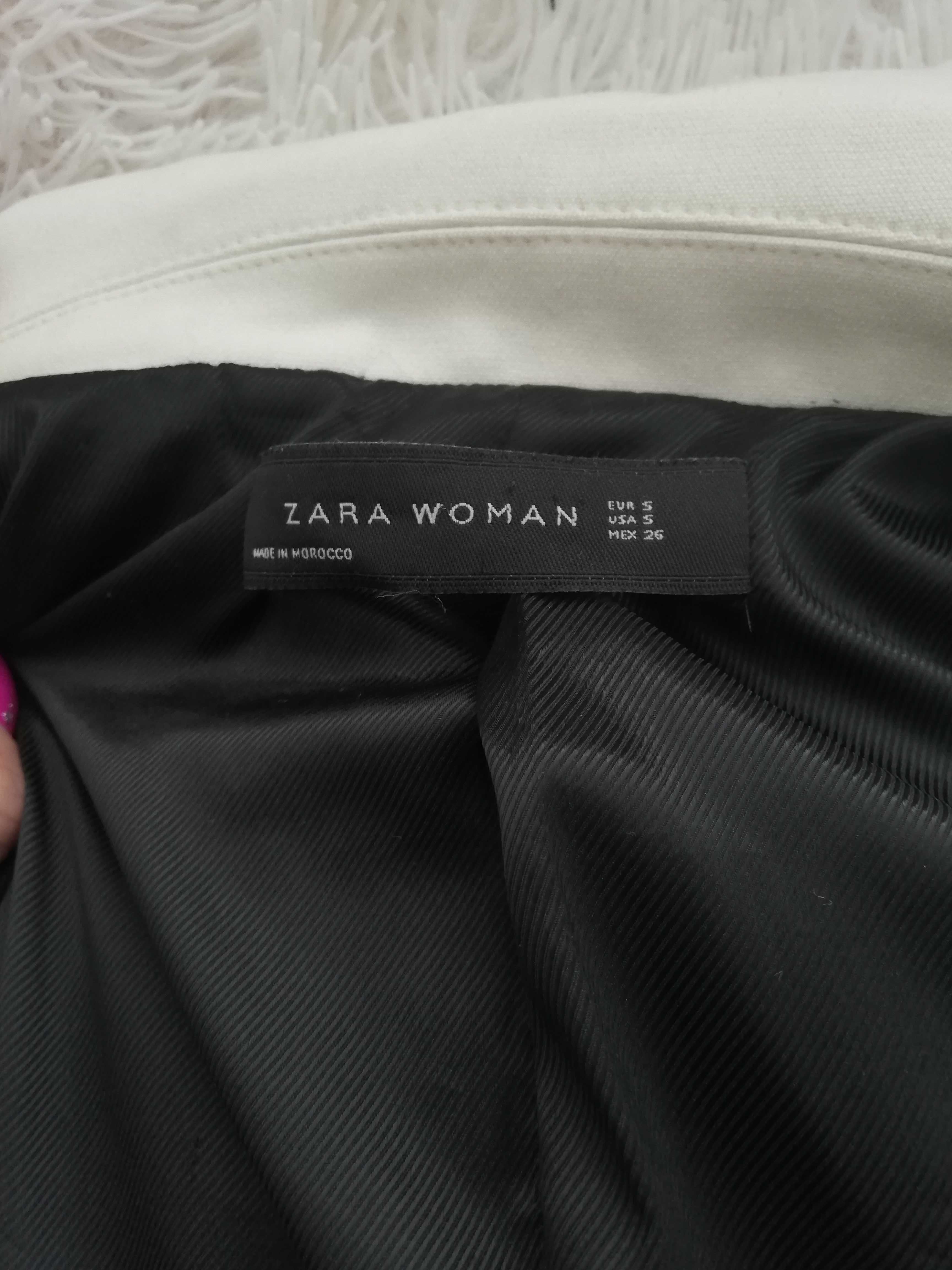 płaszcz Zara s 36 biały płaszcz zara s 36