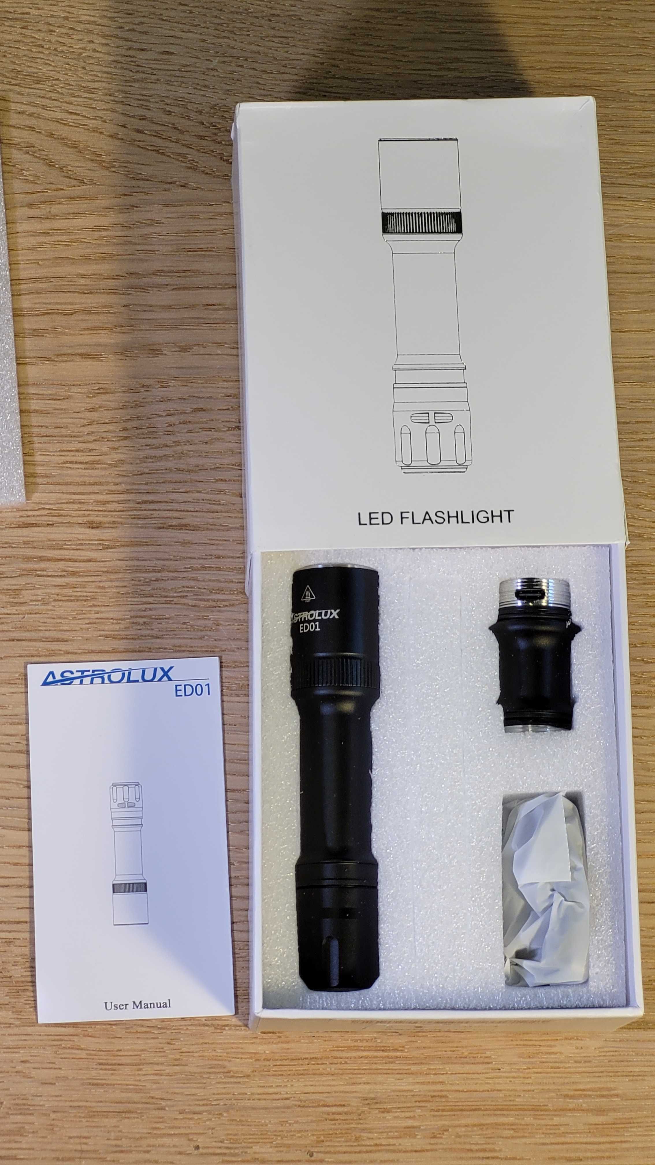 Astrolux ED01  nowa latarka EDC 1287lm , RGB , ładowanie USB