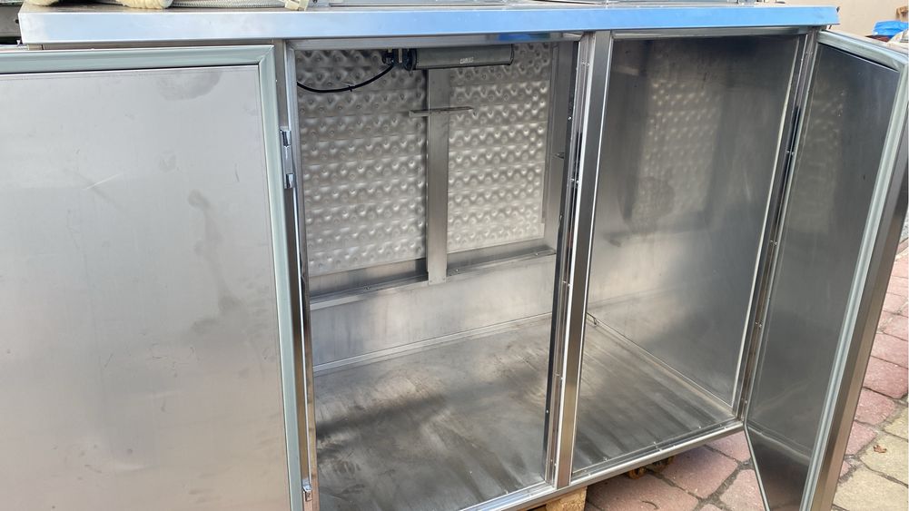 Zabudowa kosza na śmieci 2x240 L ze stali mierdzewnej