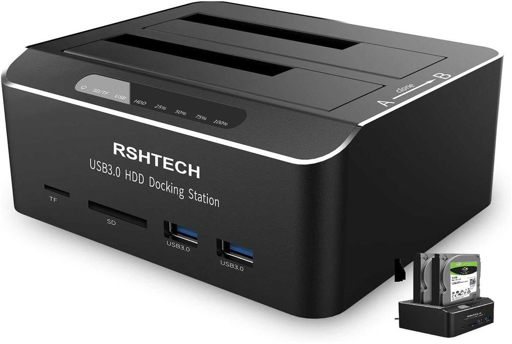 Stacja Dokująca HDD SSD RSHTECH Dual Bay USB 3.0 UASP Offline Clone