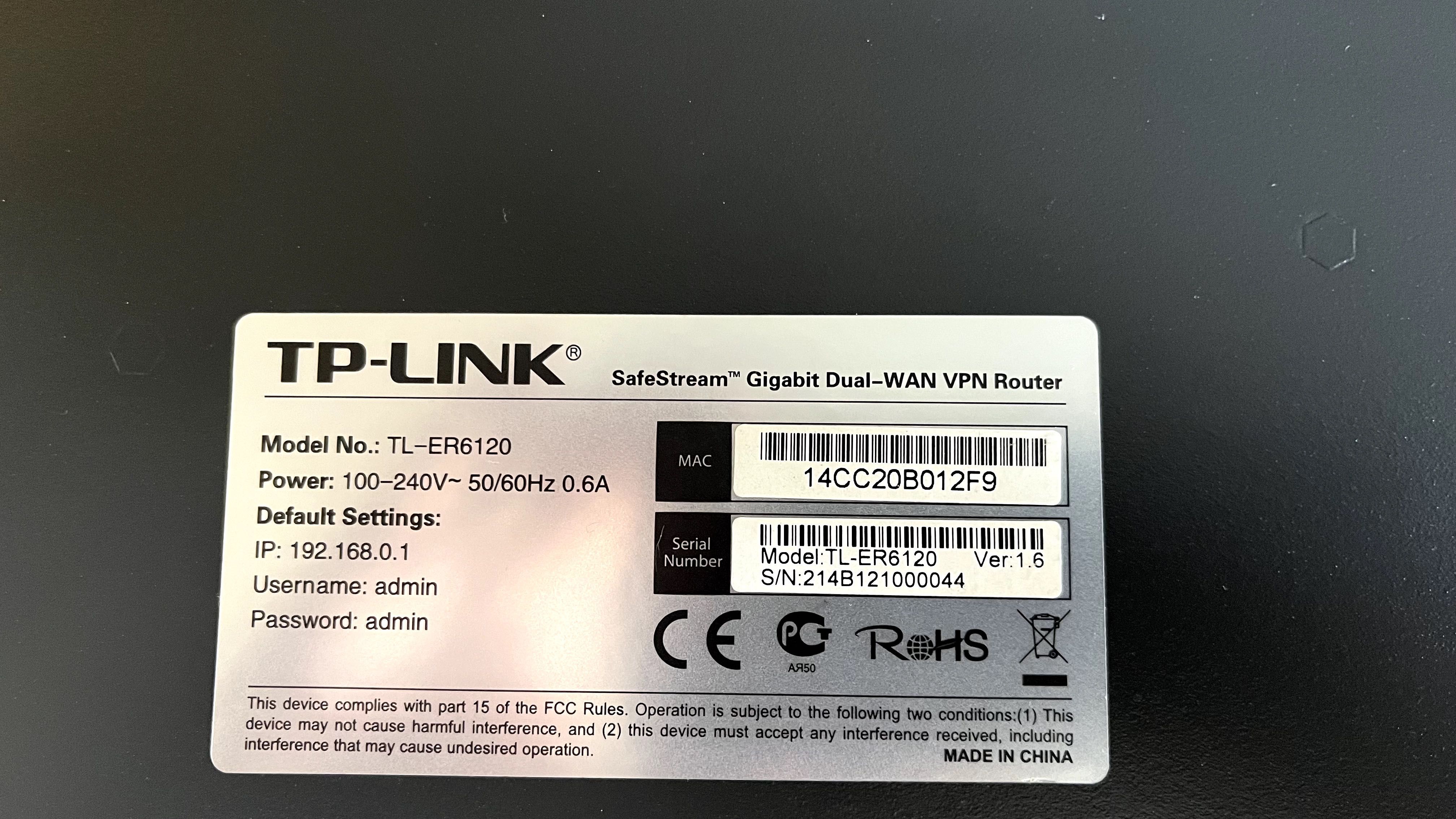 Router TP-Link TL-ER6120 2x WAN 3x LAN DMZ VPN