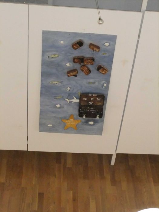 Quadro em acrílico e óleo (pintado em acrílico), estilo "Pop Art".