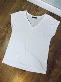 Terranova s koszulka biala w serek klaysczna