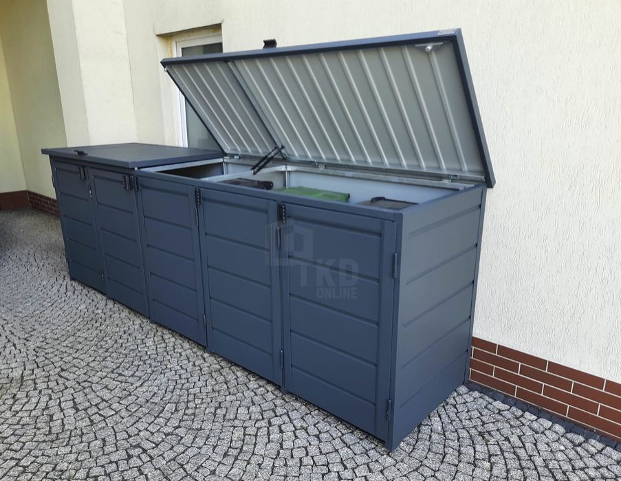 Zabudowa Koszy Na Śmieci Wiata Obudowa 345X80X120 Cm 5X240L Tkd342