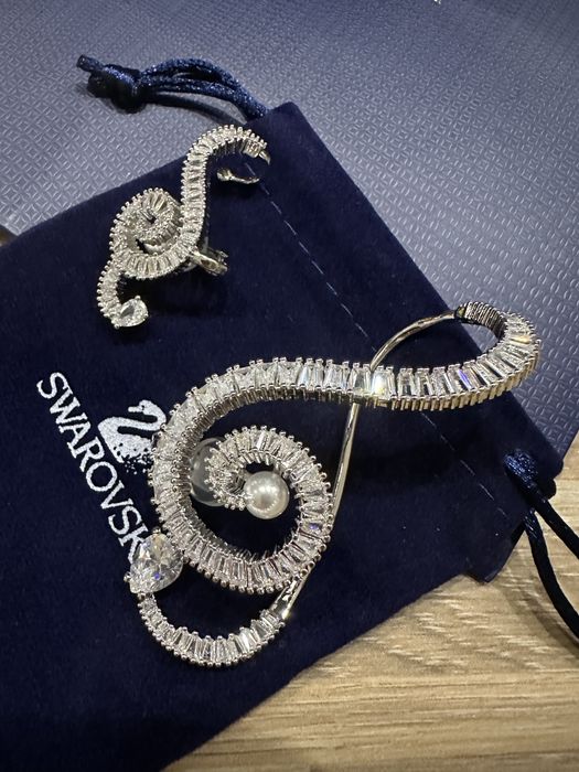 Kolczyki klucz wiolinowy sygn Swarovski