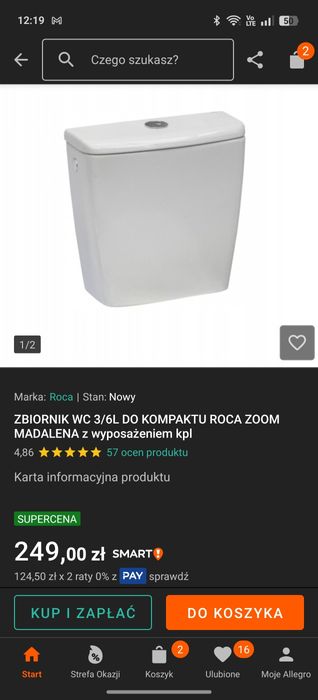 Miska plus zbiornik WC Roca Magdalena