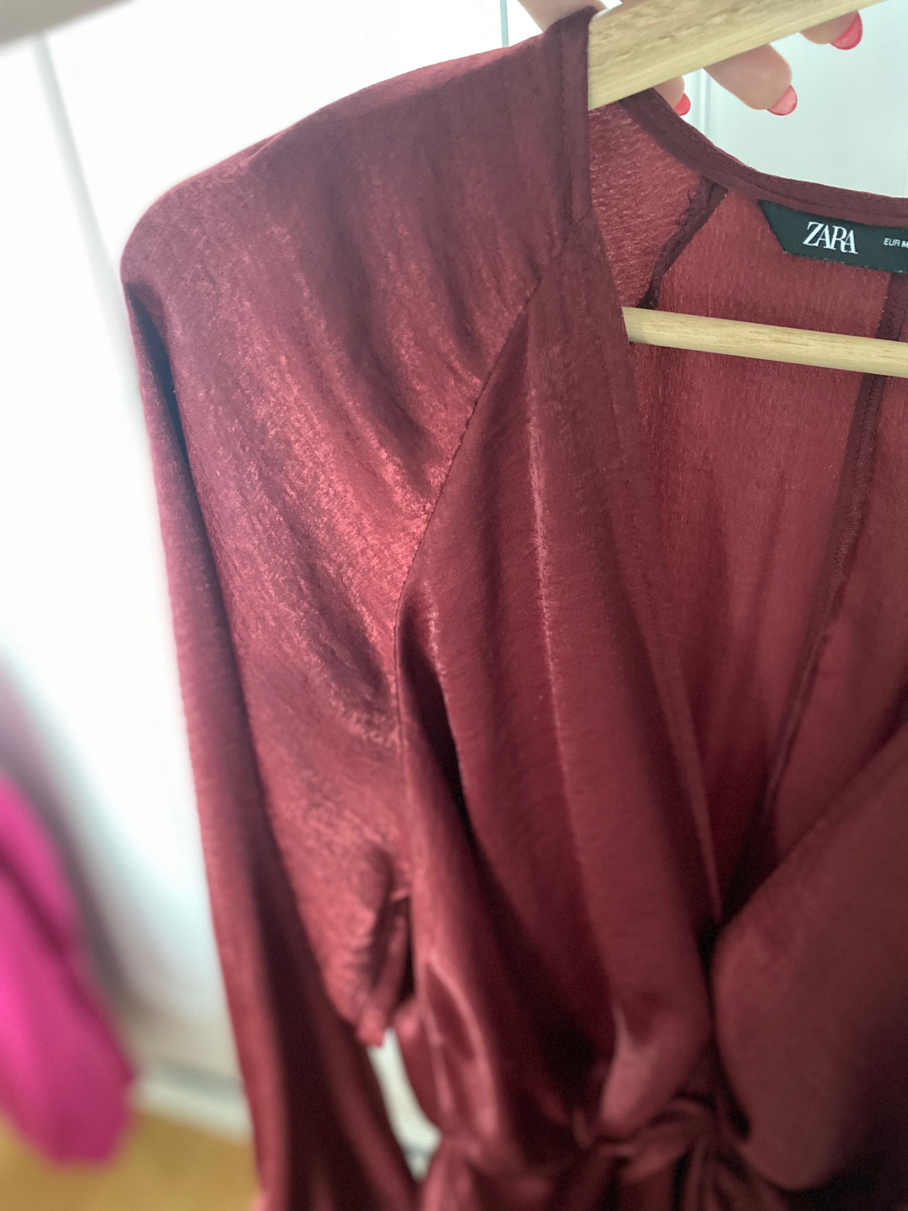 Vestido bordeaux Zara