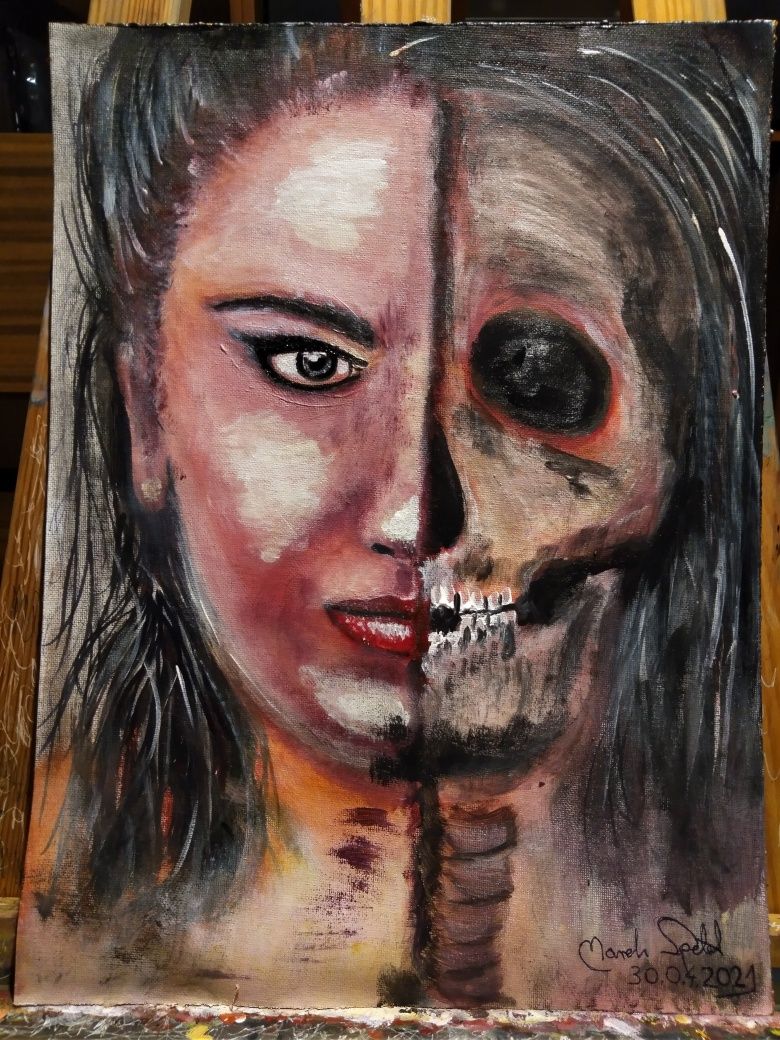 "Memento Mori"   Ręcznie zmalowane