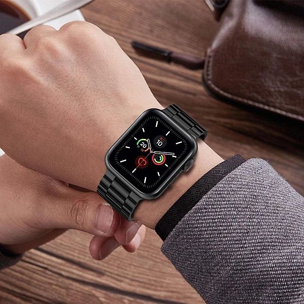 Bransoleta Stainless Apple Watch 4/5/6/7/8 SE (42/44/45/49mm) Black
