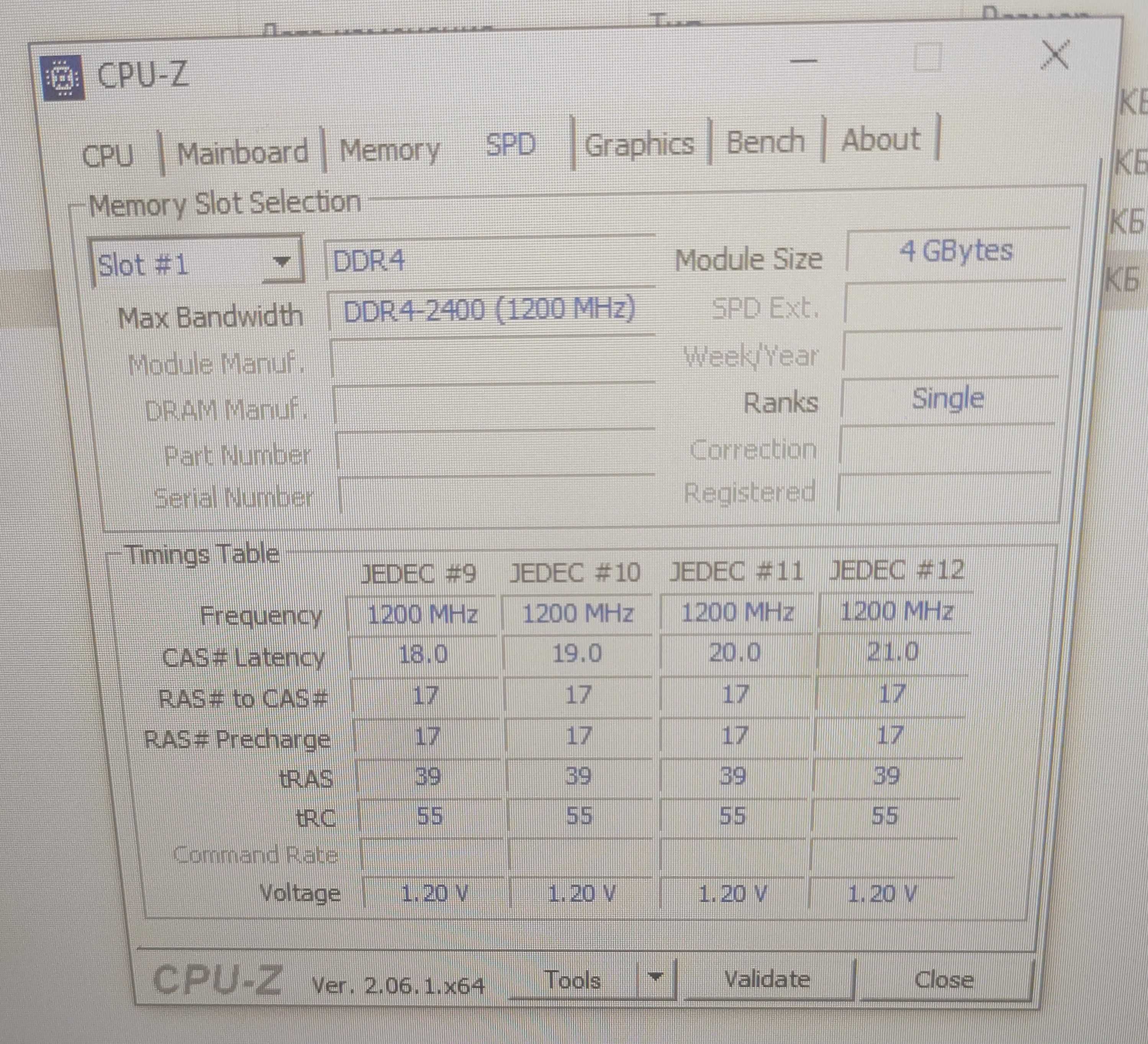 4Gb DDR4 2400MHz