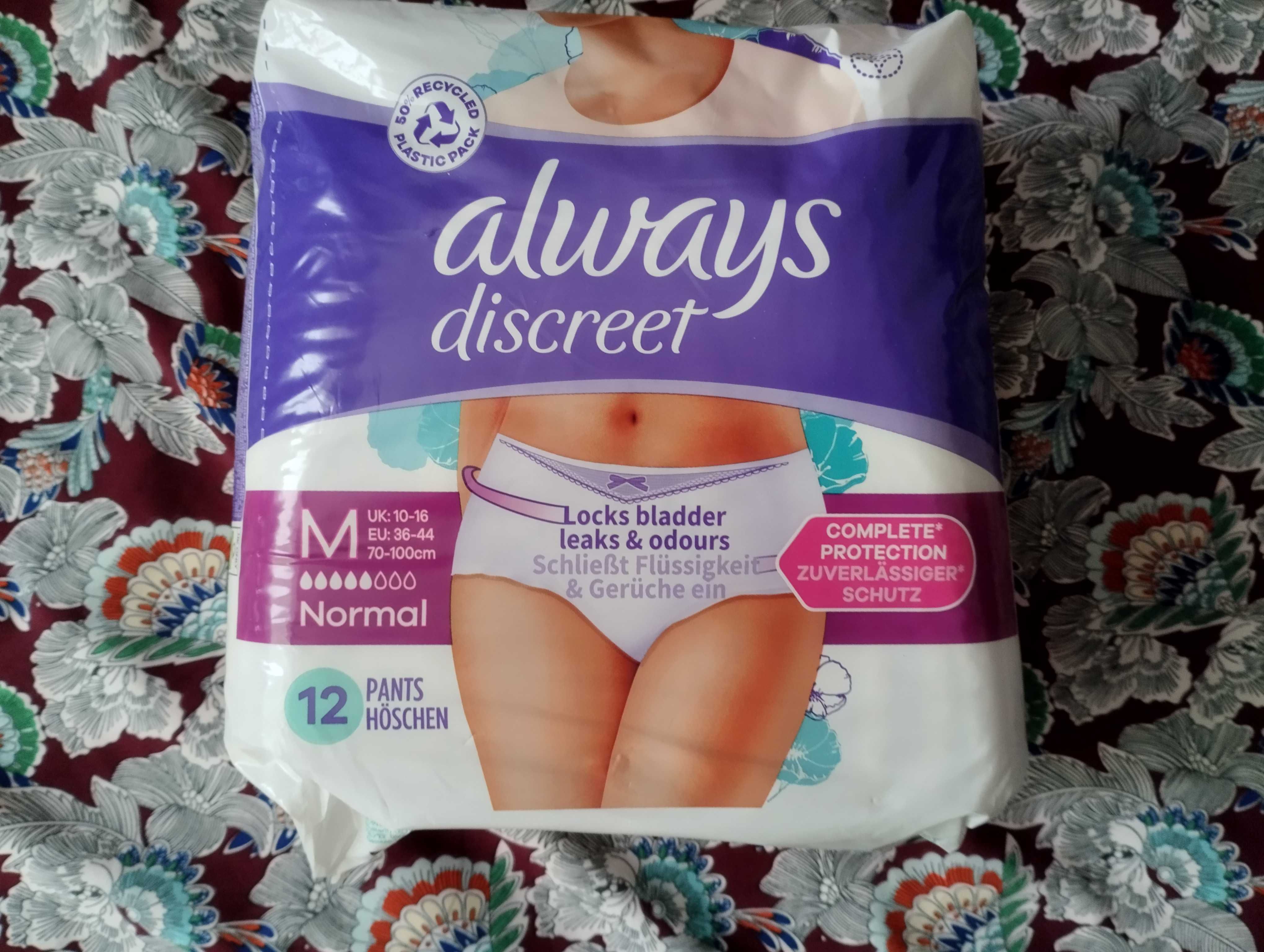 MAJTKI Always Discreet Pampersy Pieluchy dla dorosłych, M, 12 szt.