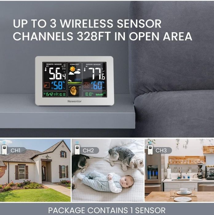 Метеостанція Newentor Wireless Indoor Outdoor, метеорологічний термоме