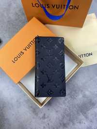 Кожаный органайзер Louis Vuitton черный кошелек Луи Виттон клатч k322