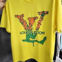 T-shirt LV em branco e amarelo