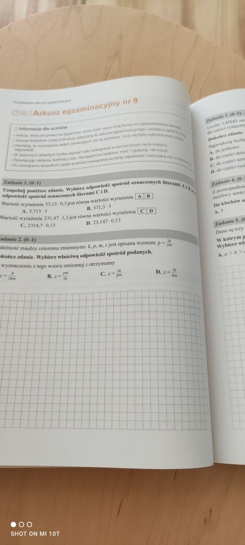 Teraz egzamin ósmoklasisty, matematyka arkusze